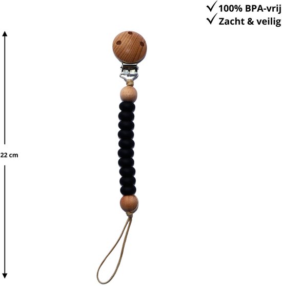 Zibbi Nordic Speenkoord Midnight - Luxe Siliconen Speenclip - BPA Vrij van Zibbi — afbeelding 2