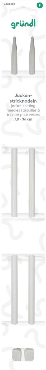 6663-700 Breinaalden met knop 7,0 mm, 36 cm
