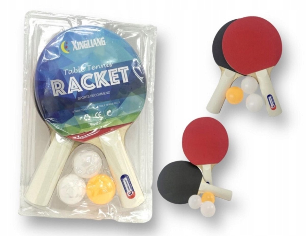 Tafeltennisrackets Set met 3 ballen