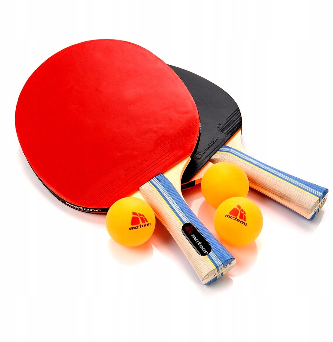Meteor Tafeltennisset: 2 rackets en 3 ballen