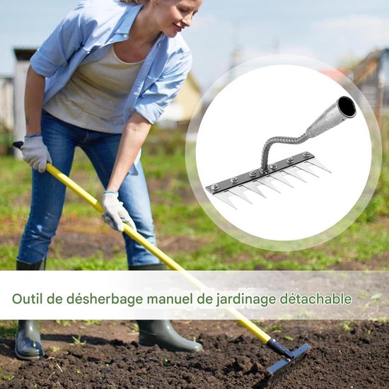 Hand Weeder Tool - Wortelverwijderaar Tuin - Onkruid Verwijderen - Ergonomische Handgreep - 38 x 30 x 12 cm - Grijs van Merkloos	 — afbeelding 4