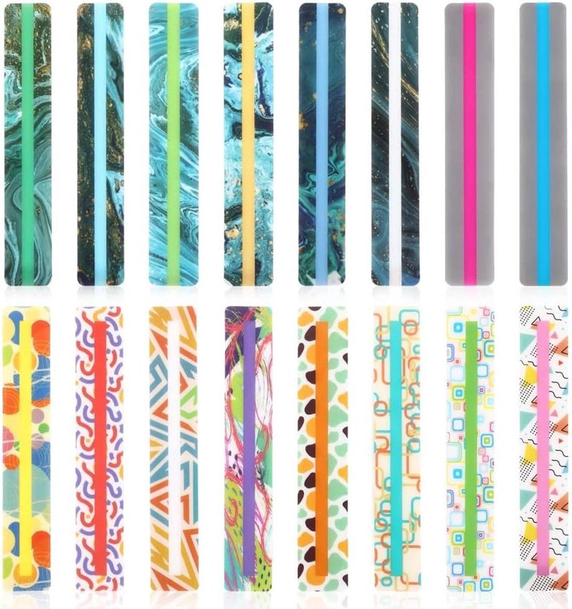 Geleide Leesstrips - Markeerstift Linialen - Kinderen Helpen Lezen - Veilig Kunststof Materiaal - 32 Stuks - Multicolor