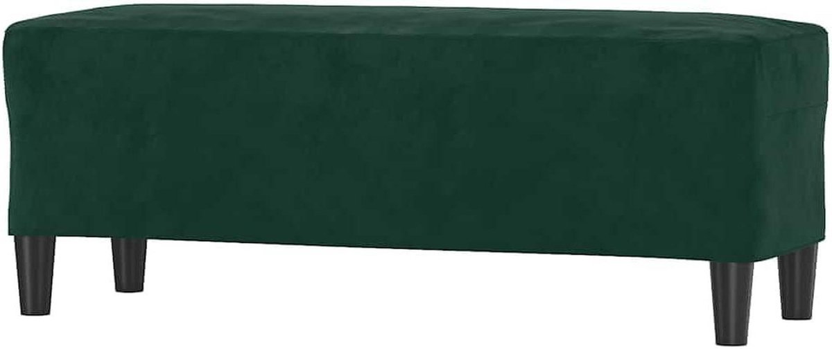 Bankje Fluweel - Zitbankje - Extra Zitplaats - Zachte Stof - 100x35x41 cm - Donkergroen