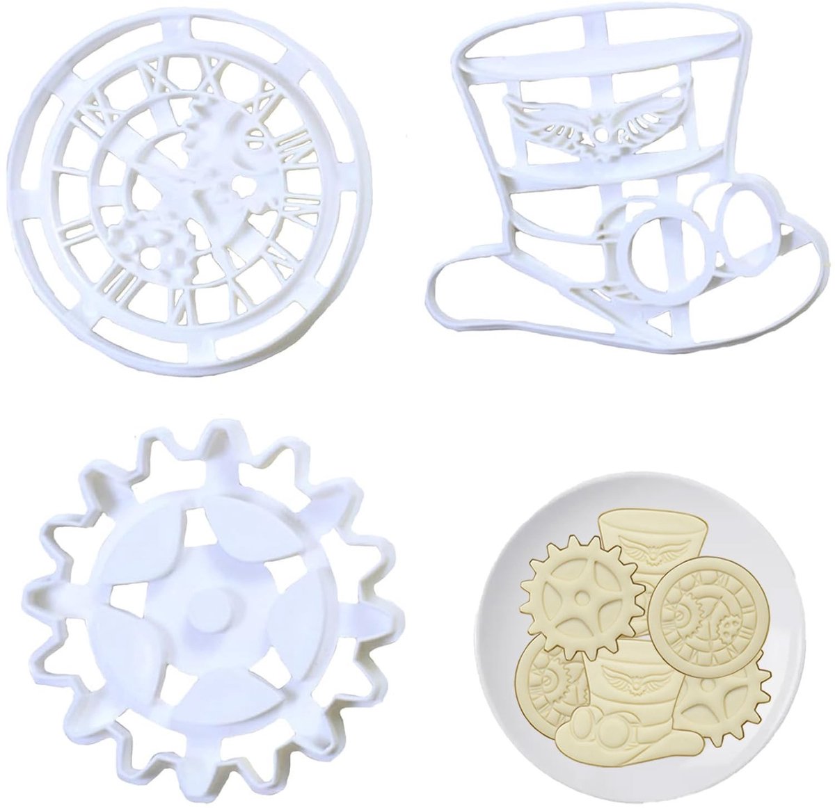 Dailygoods- Koekjesstempel 3 Stuks - Uitsteekvormen Taarten - 3D Kerstkoekjesvorm - Fondant Mold - Kinderverjaardag - Milieuvriendelijk Materiaal - Uitsteekvorm