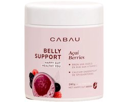 Cabau – Belly Support – Acai Berries – Vezelrijk Drankje met Inuline, Artisjok & Bacillus Coagulans – Ondersteunt Spijsvertering – 240 g (24 Porties)