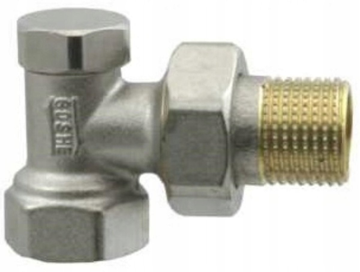 Goshe Hoekradiatorkraan 1/2" DN15 Messing Afsluitbaar