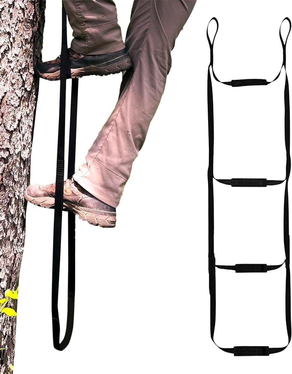 Touwladder - Klimhulp Boot - Watersport Activiteiten - Dubbel Versterkte Treden - 4 Stappen - Zwart