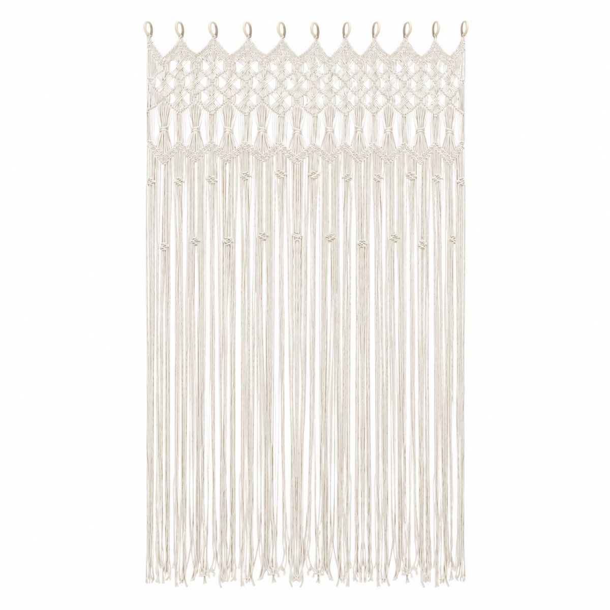 SmartLiving.Store - Vliegengordijn - Macrame - Bohemian - Boho Gordijnen - Ibiza - 195x120 cm - Wit