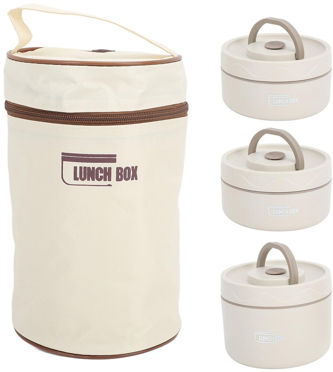 VLEMICO- Lunchbox Geïsoleerd 304 Roestvrij Staal - Draagbare Thermische Box - Multifunctionele Lunchcontainer - 2/3/4 Stuks - Veilig en Niet-Oxisch - Uitstekend Warmtebehoud - Thermische Container