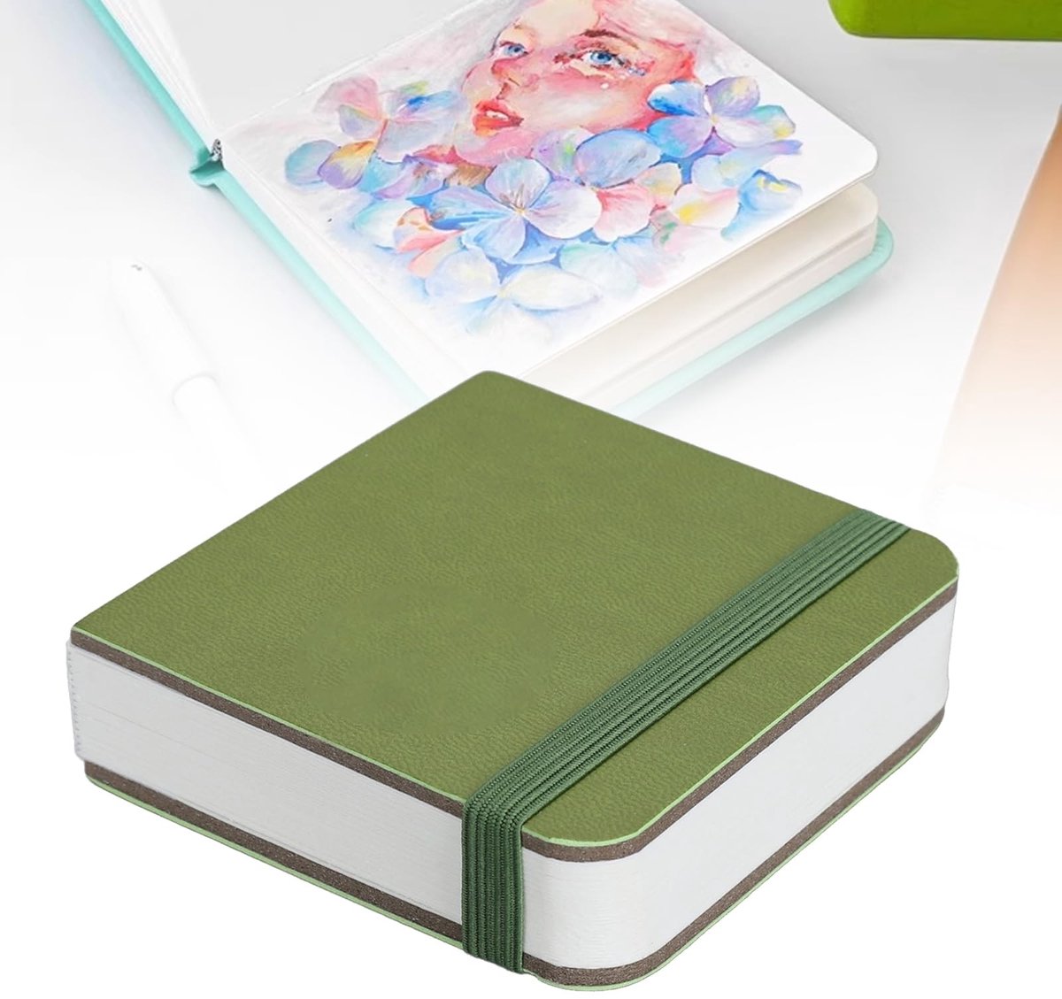 VLEMICO- Schetsboek Waterverf 300GSM - Klein Notitieboek - Draagbaar Aquarel Journaal - 30 Vellen - Creatieve Veelzijdigheid - Perfect voor Kunstenaars - Aquarelboek