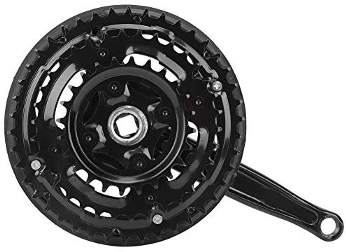 VLEMICO- Crankset Hoge Prestaties - Crankstel 24-34-42T - Koolstofstaal - Kettingdekking - Duurzaam - Eenvoudig te Installeren - Fiets Crank
