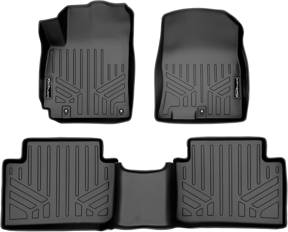 Smartliner 3D Automatten Set Voor- en Achterrij Hyundai Kona 2017-2023 en Kona N 2021-2023 - Zwart - Precisiepasvorm - Weerbestendige Bescherming - Antislip Oppervlak