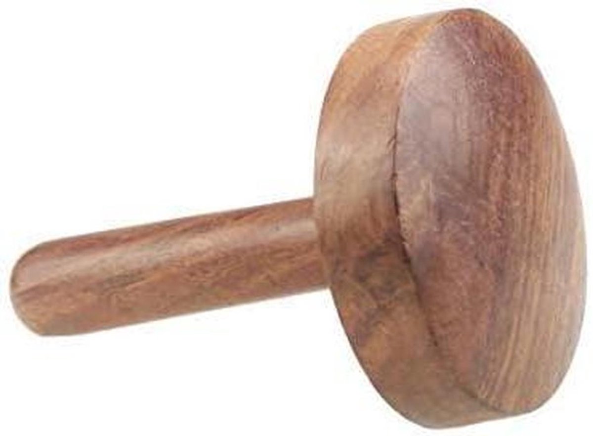 Houten Broodpers - Plattebrood Maker - Brood Bakken - Ergonomische Handgreep - 12 cm Lengte - Donkerbruin