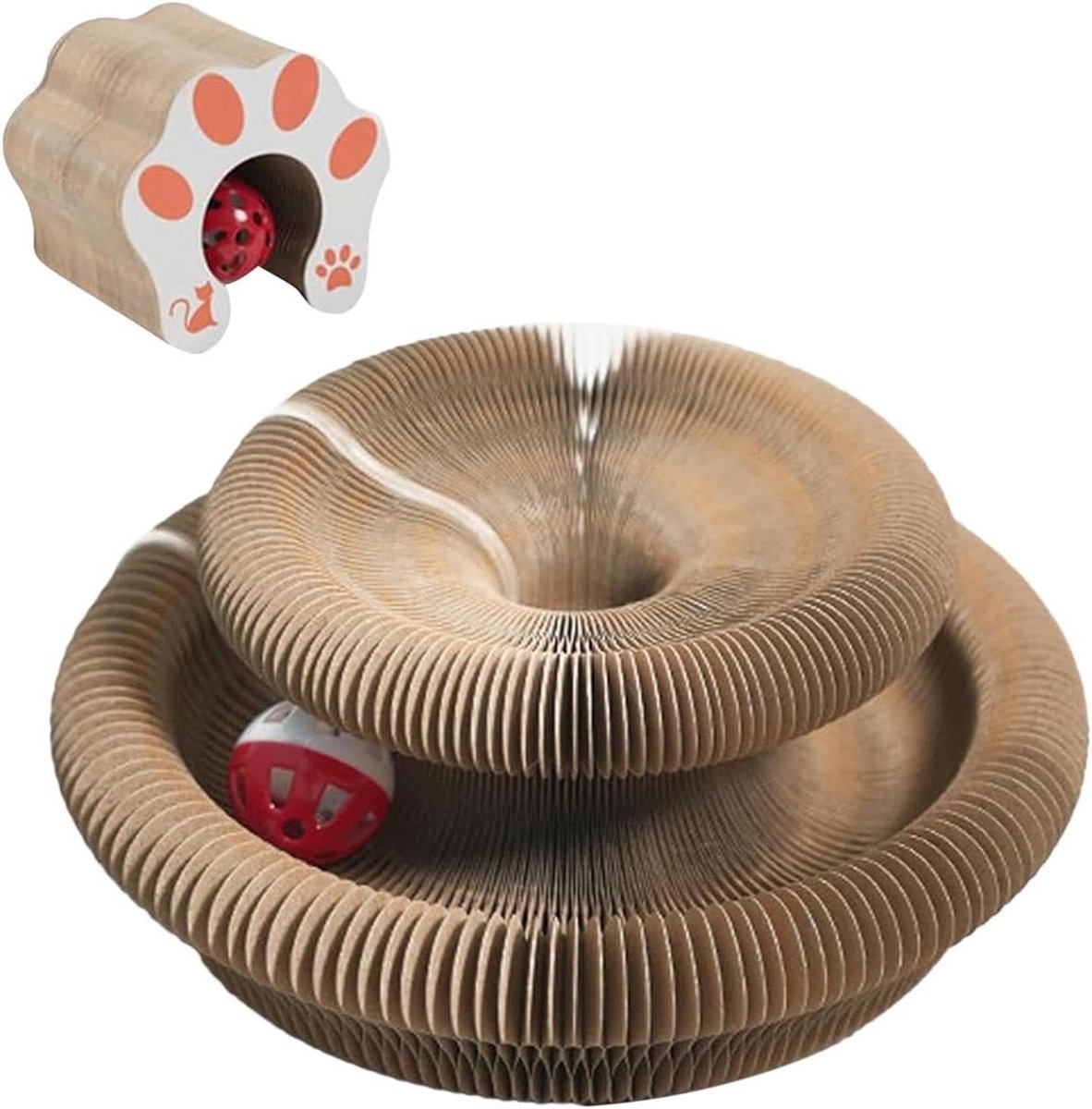 Kattenkrabplank - Katten speelgoed - Krabbelen en spelen - Opvouwbaar accordeon design - 24x24x11 cm - Multicolor