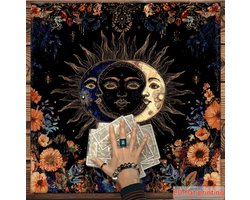 Tarotkleed - Waarzeggerij - Pendelkleed - Altaardoek - Esoterie - Tafelkleed - Pendeldoek - Triple Moon 75x75 cm.