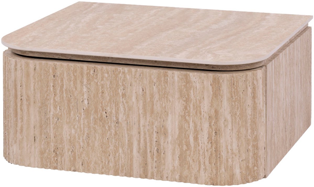 Fraaai - Dexter nachtkastje zwevend 1 lade - 3D keramiek travertin - naturel