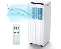 Mobiele airco 9000 BTU 3-in-1– Koelen, ontvochtigen (42L/dag), ventilator (2 standen) – Slaapmodus – 24U timer – Klasse A – Stil – Voor 25 m²