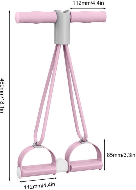 Enkel Trainer - Oefenapparaat Benen - Thuis Fitness - Vier Duurzame Koorden - 26 x 24 x 7 cm - Roze van enkel — afbeelding 5
