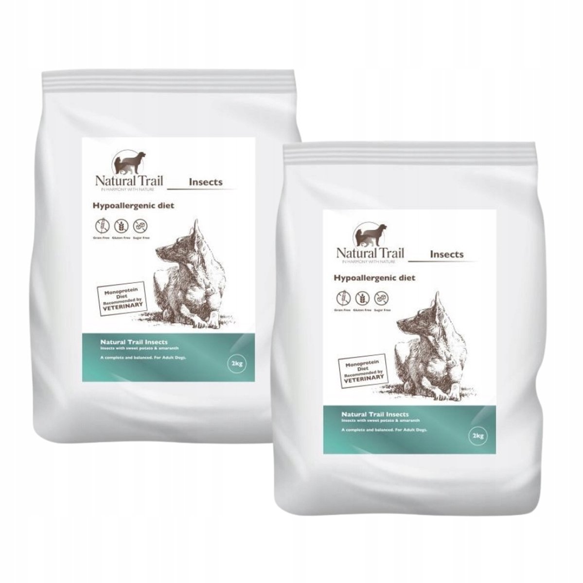 Natural Traits Natural Trail Premium - Droog hondenvoer - Insecten - Hypoallergeen - 2x2kg