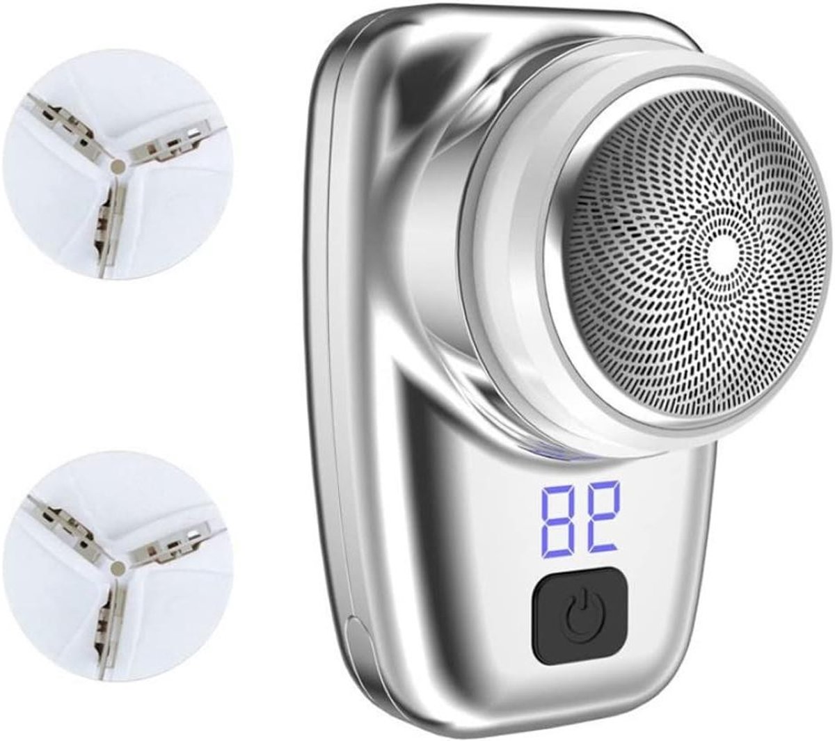 Elektrisch Scheerapparaat - Mini Scheermes - Draagbaar Scheren - Waterdicht IPX6 - 7.5x4.4 cm - Zilver