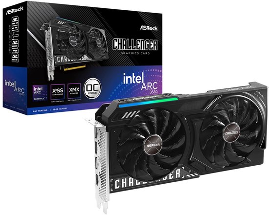 Intel Arc B580 12GB GDDR6 Grafische Kaart PCIe 4.0 7680×4320 1x HDMI 3x DisplayPort 192-bit