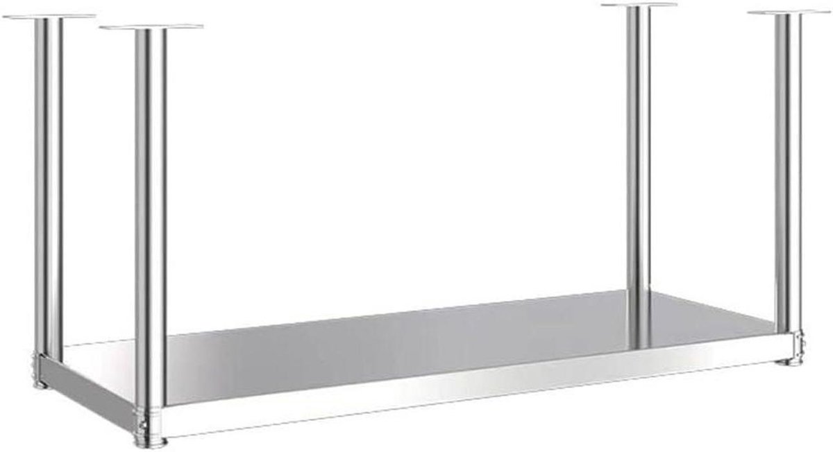 Keukenrek - Wandrek - Ruimte besparen - Roestvrij staal - 60 x 30 cm - Zilver