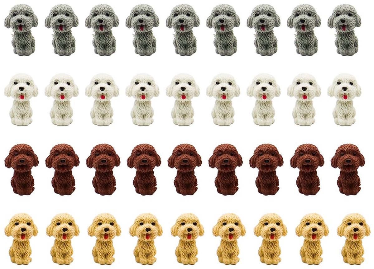 Dailygoods- Gummen 20 Stuks - Schattige Dierengommen - Hond Gummen - Mini Gummen - Huiswerkbeloningen - Veelkleurig Rubber - Dierengummen