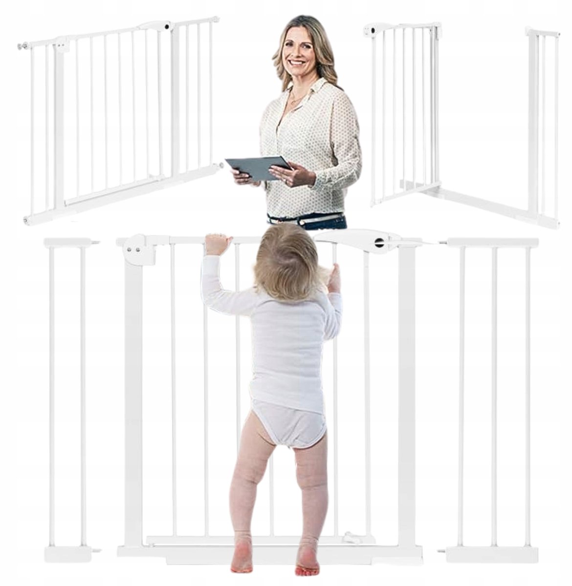 Baby Dan Babyhekje Wit 74-105 cm - Veiligheid voor trap en deur