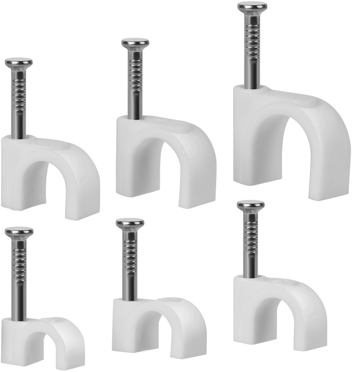 Dailygoods - Nagelclips voor Kabels - Kabelhouder - 600 Stuks - Geschikt voor Steekkabels - Ronde Nagels - Perfect voor Netwerkkabels