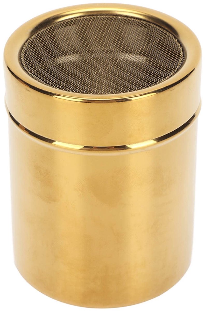 Dailygoods- Poedersuiker Shaker Roestvrij staal - Chocolade Shaker - Zeef voor Cacao/Kaneelpoeder - Met Deksel - 7 x 9 cm - Fijnmazig