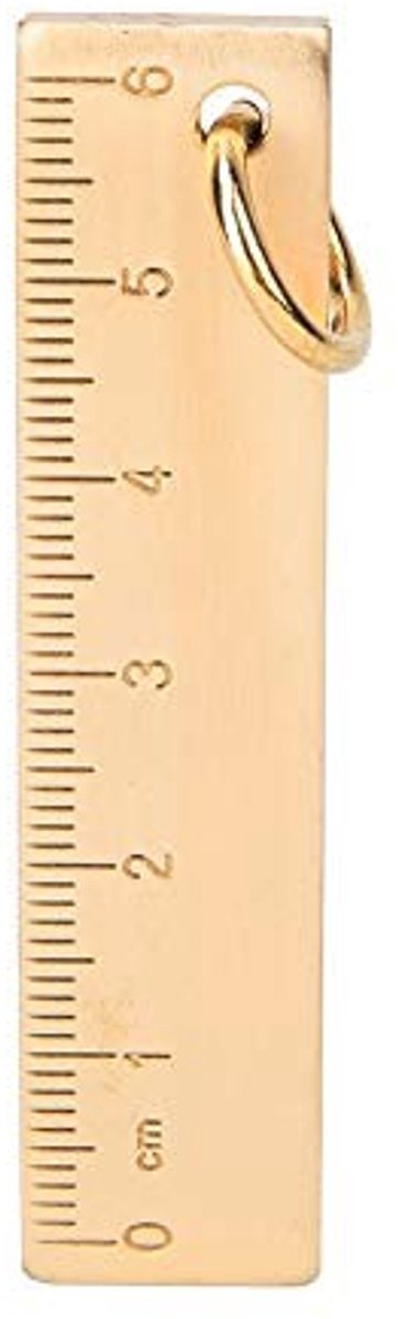 Dailygoods- Liniaal 6 cm - Messing - Antiek ontwerp - Nauwkeurige schaal - Lasergravering - Schokbestendig materiaal - Meetlat