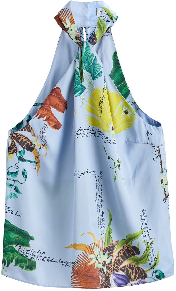 Next Kew Collection botanische satijnen haltertop