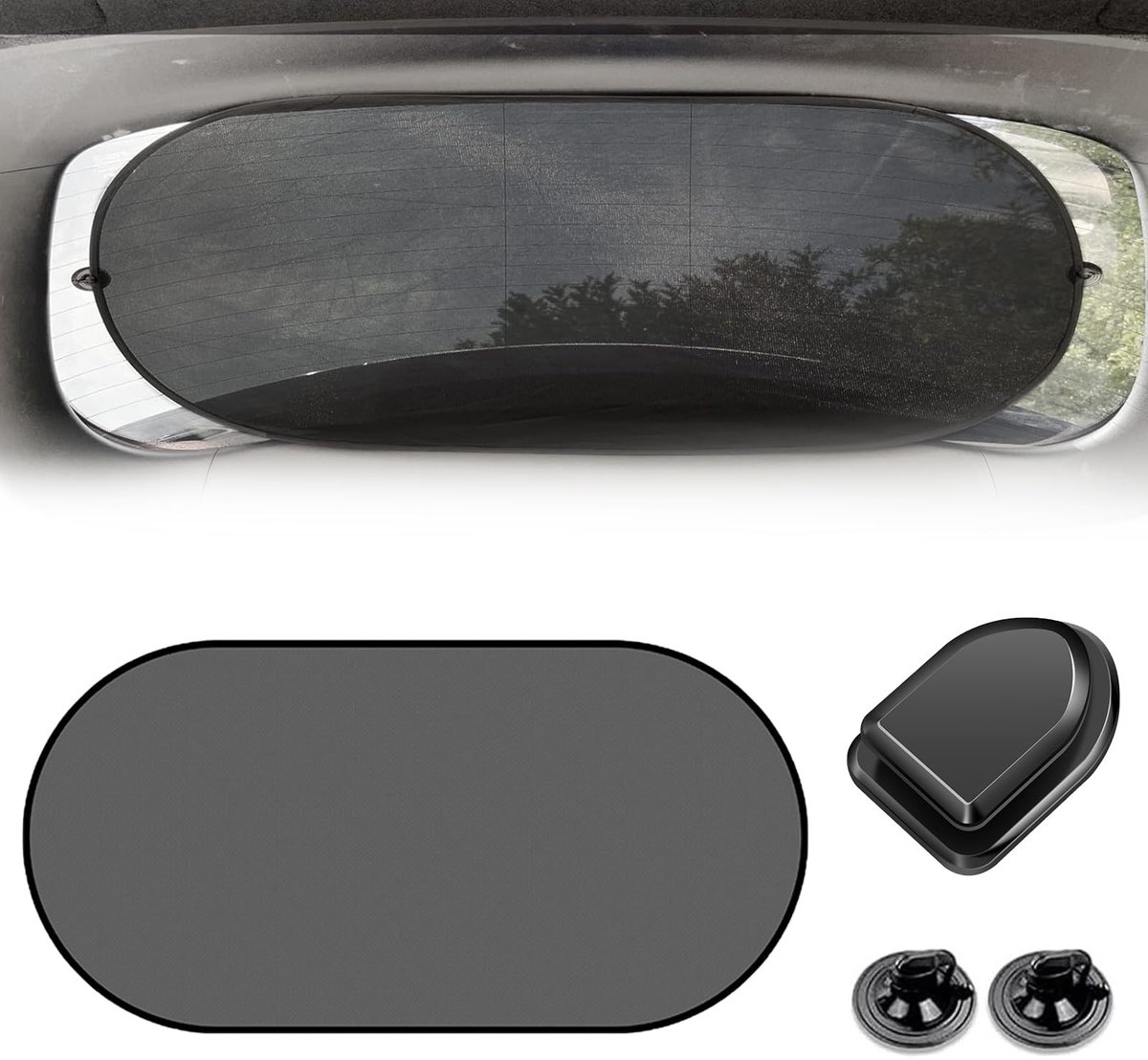 Dailygoods- Zonwering Auto UV-bescherming - Zonwering met Zuignappen - Opvouwbare Zonwering - Zonwering Achterruit - Hoogwaardig Nylonnet - Eenvoudig te Installeren - Auto Zonnescherm