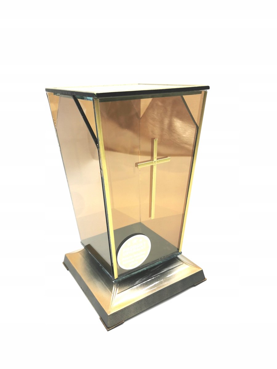 Exclusieve Glazen Graflicht Amber - Hoogte 24,5 cm