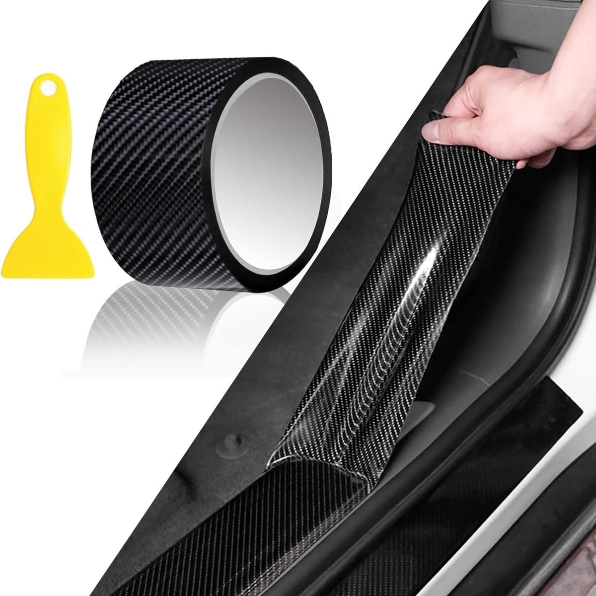 Dailygoods- Lakbeschermingsfolie 5 cm x 5 m - Zelfklevende Beschermfolie - Noppenfolie - Autodeurrandbescherming - Scheur- en Slijtvast - PVC Materiaal