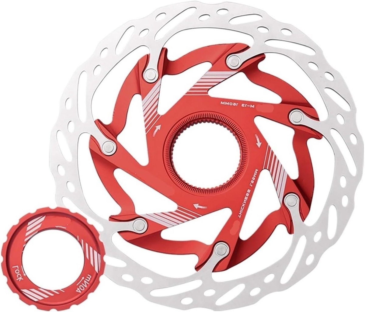 Fiets Schijfrem - MTB Rotor - Stabiel Remmen - Hoge Temperatuur Afvoer - 160mm - Rood