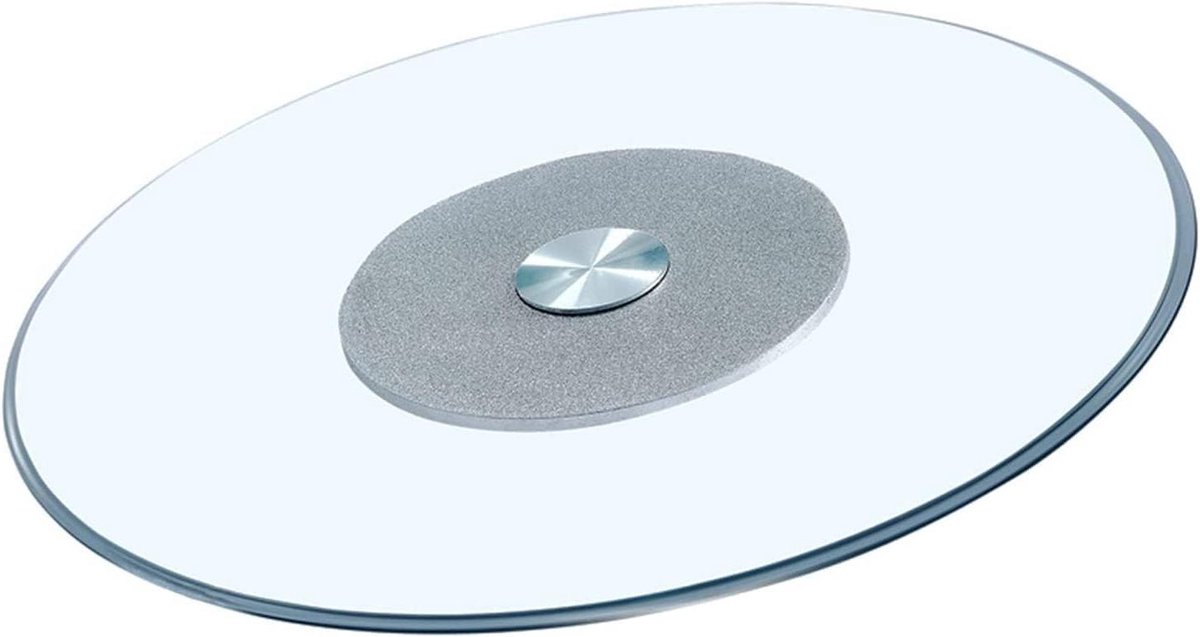 Glazen draaitafel - Roterend dienblad - Dineren aan tafel - Gehard glas - 90cm diameter - Helder