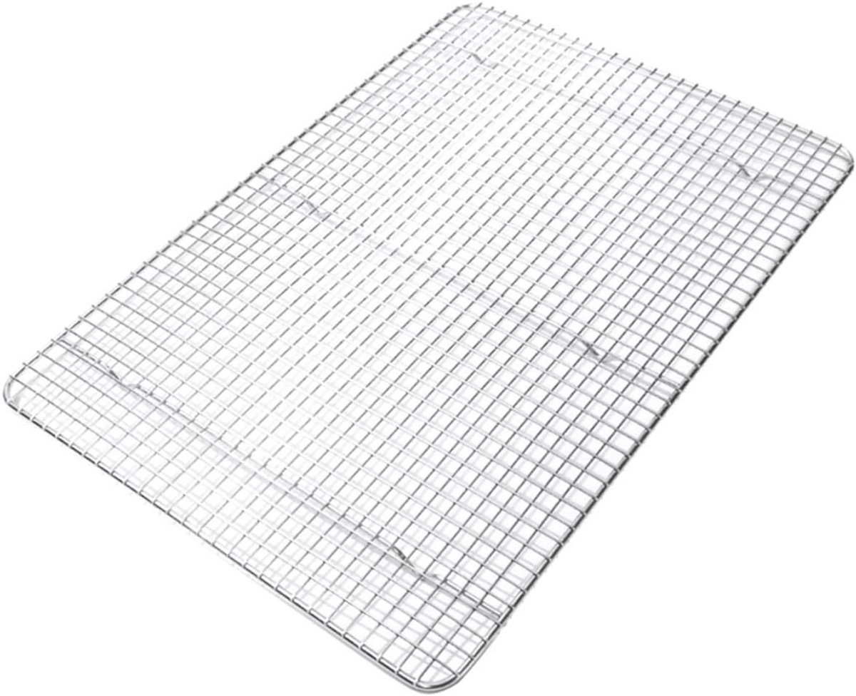 Bakplaat Rooster Ovenschaal Grill Voedsel Koelen Roestvrij Staal 42.8x30x1.5cm Zilver