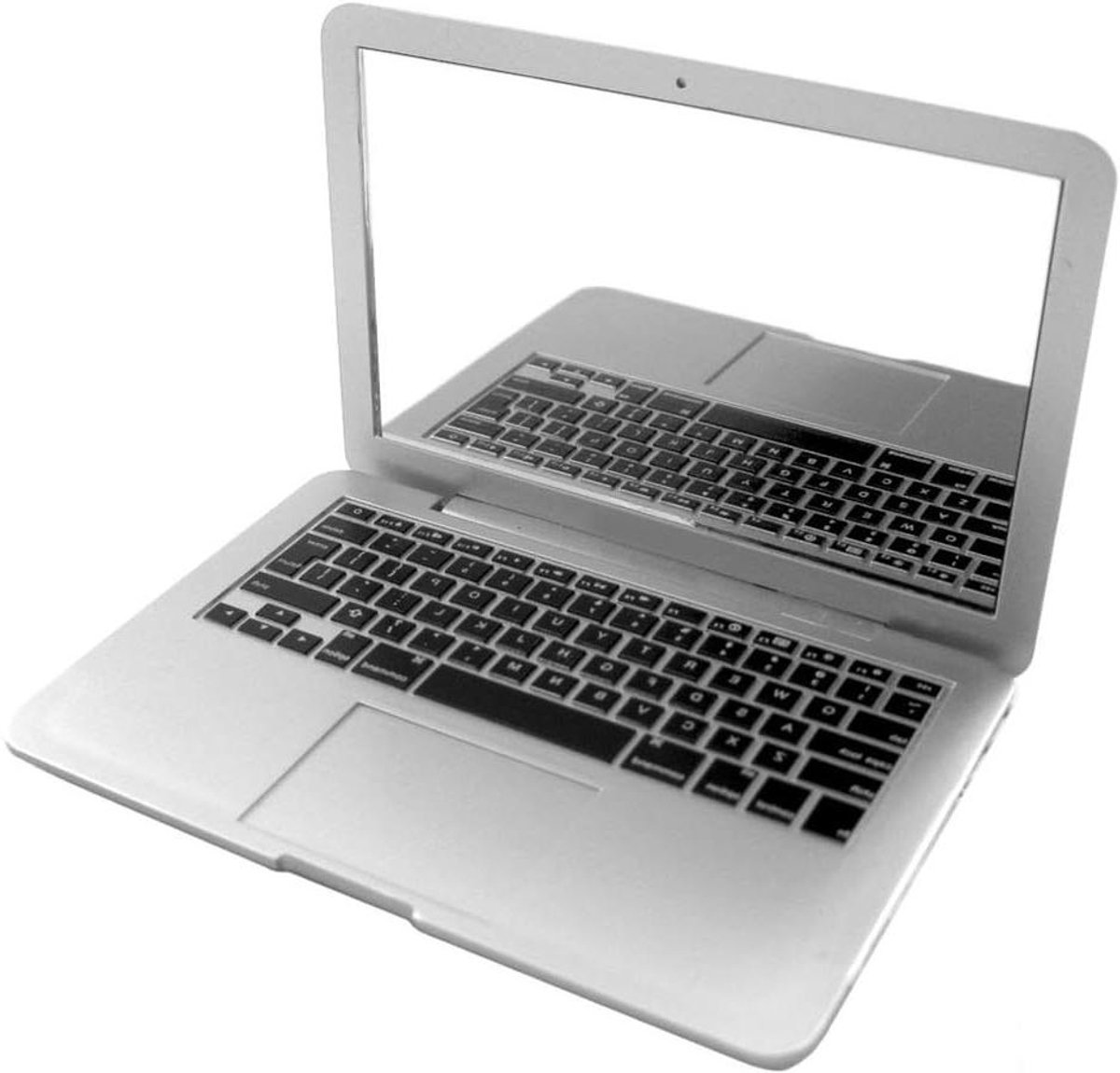 Make-up Spiegeltje - Compact Spiegeltje - Make-up Aanbrengen - Laptop Vorm - 6.5 x 9.5 cm - Zilver