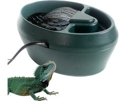 Drinkfontein Terrarium - Reptielen Waterschaal - Constante Hydratatie - Automatisch Circulatiesysteem - 18 x 13 x 11 cm - Grijs