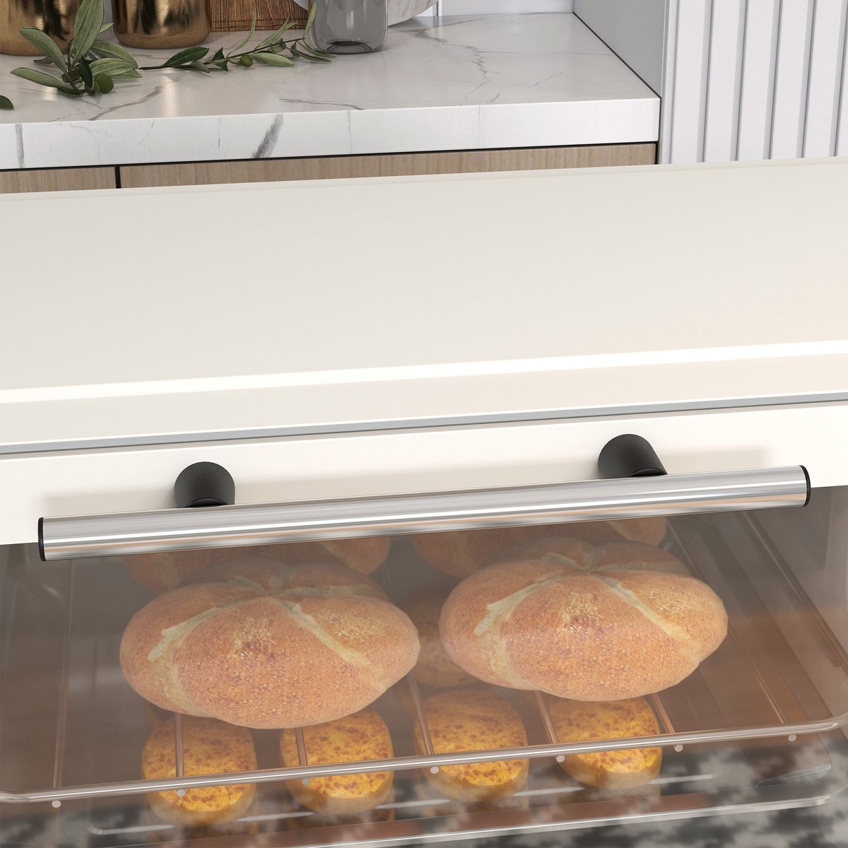 Mini oven - Compacte elektrische oven - Instelbare temperatuur 100-230°C - 60 min timer - 9 liter - Voor camping en kleine keuken - 35x24,6x20 cm - Crèmewit – foto 7