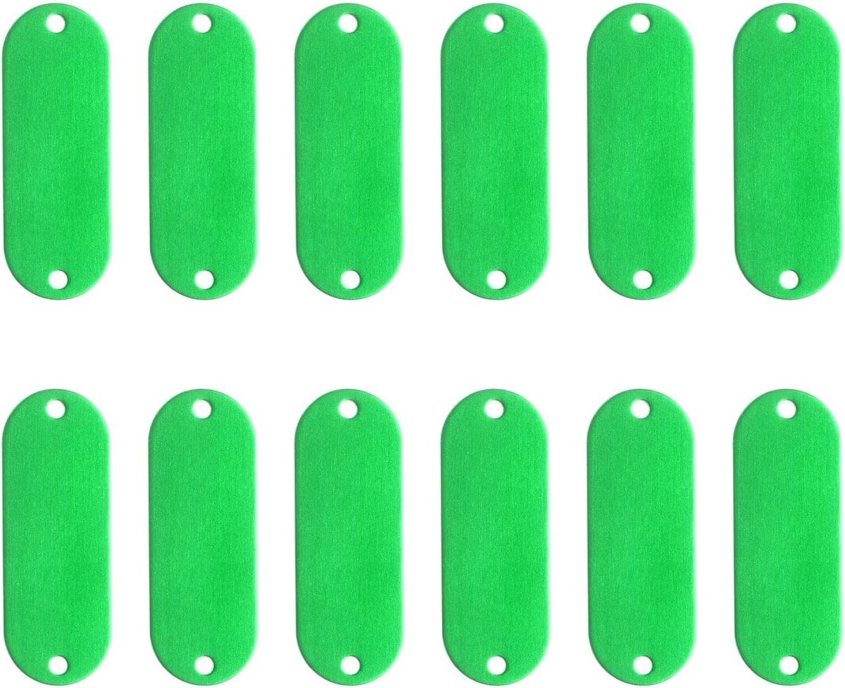 Aluminium Gravureplaten - Metalen Labels - Huisdier Identificatie - Set van 12 stuks - 5 cm Ovaal - Groen