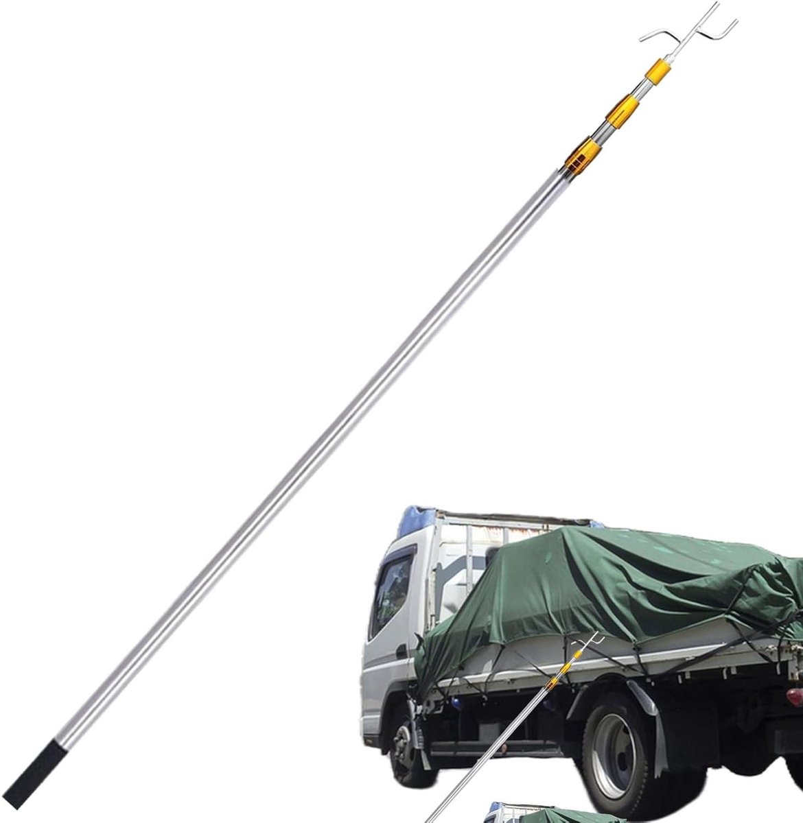 Lading Haak - Uitschuifbare Stang - Lading Verplaatsen - Telescopisch Ontwerp - Tot 150 cm - Geel