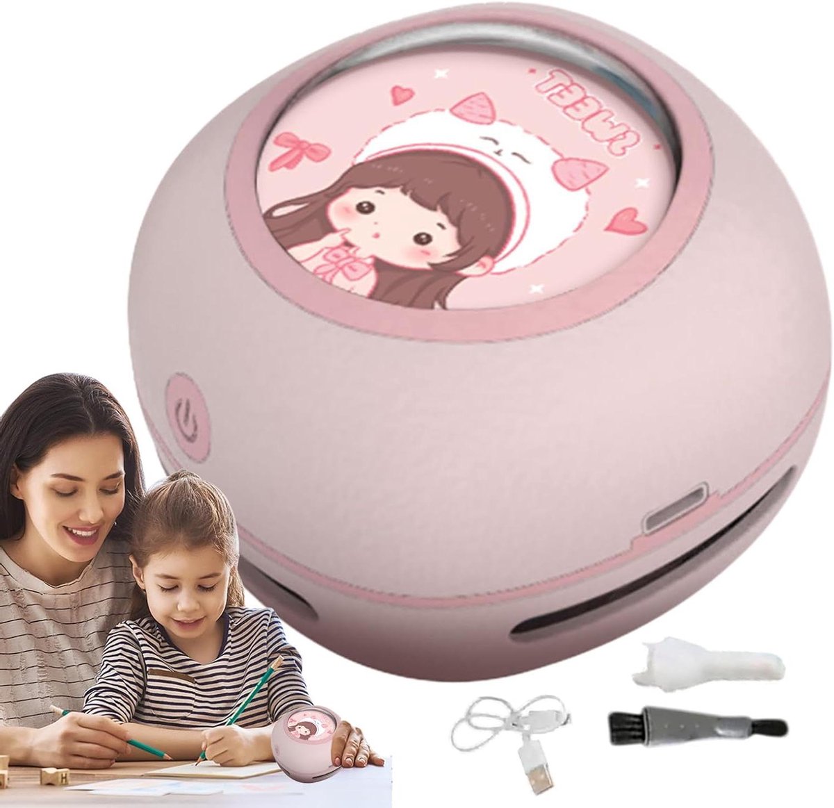 Draagbare Stofzuiger - Mini Stofzuiger - Bureau Schoonmaken - Draadloos Oplaadbaar - 8 cm Hoog - Roze