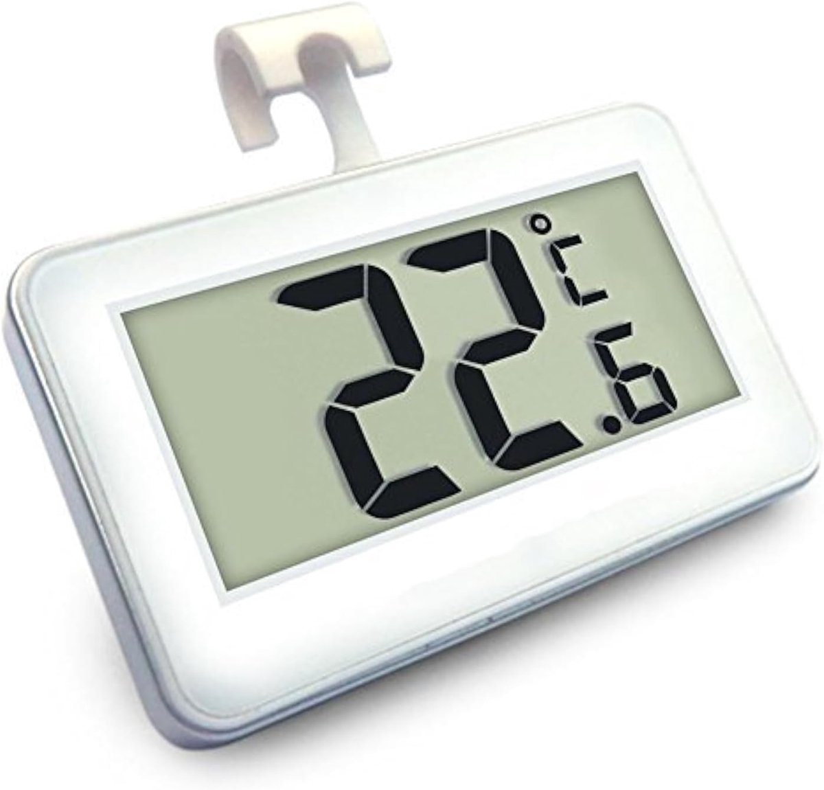 Digitale vriezerthermometer - Koelkast thermometer - Temperatuur monitoren - Groot LED display - 78 x 68 x 17 cm - Wit
