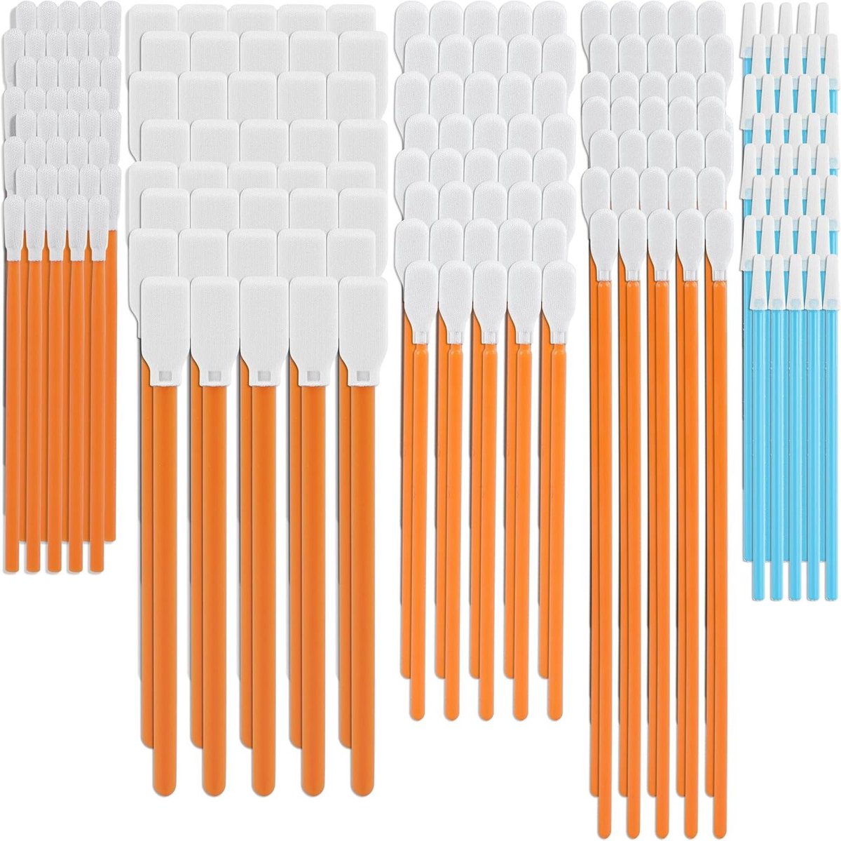 Microvezel Wattenstaafjes - Precisie Reiniging - Delicate Oppervlakken - Pluisvrije Tips - 5 Soorten 100 Stuks - Oranje