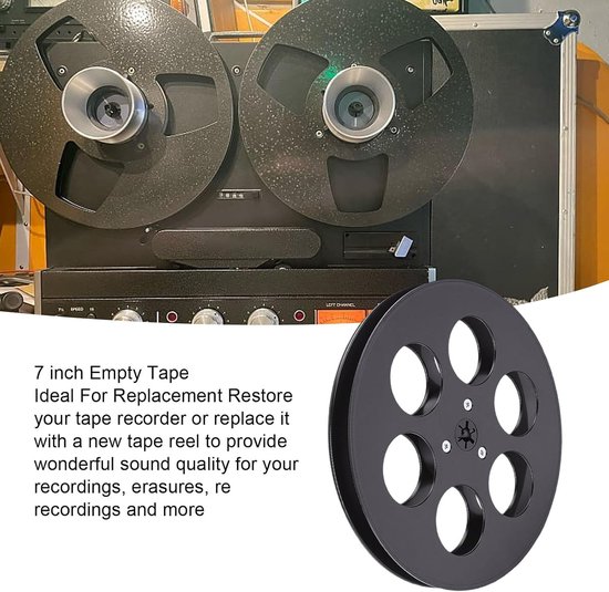 Lege Tapespoel - Opwikkelspoel Geluidsband - Analoge Opnames Maken - NAB Flens Winddichte Gaten - 7 Inch Diameter - Zwart — afbeelding 4