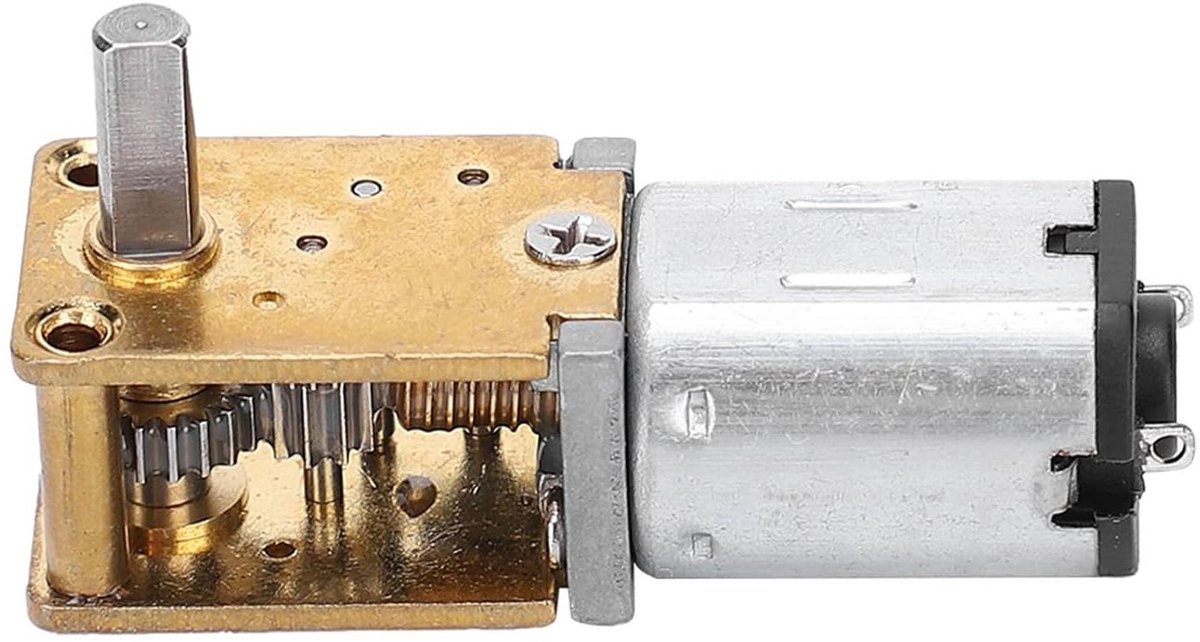 Mini Reductiemotor - DC Motor - Robotica Projecten - Duurzaam Koper Messing - DC6V 70RPM - Zilverkleurig