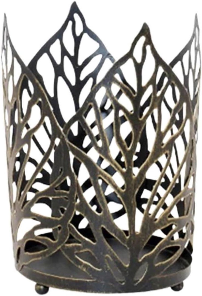 Vintage Kandelaar - Metalen Decoratie - Sfeer Creëren - Stabiele Basis - 2 Stuks - Zwart