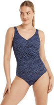 Ten Cate maillot de bain soft cup v-neck zebra stripe blue pour femmes | Taille 50/56
